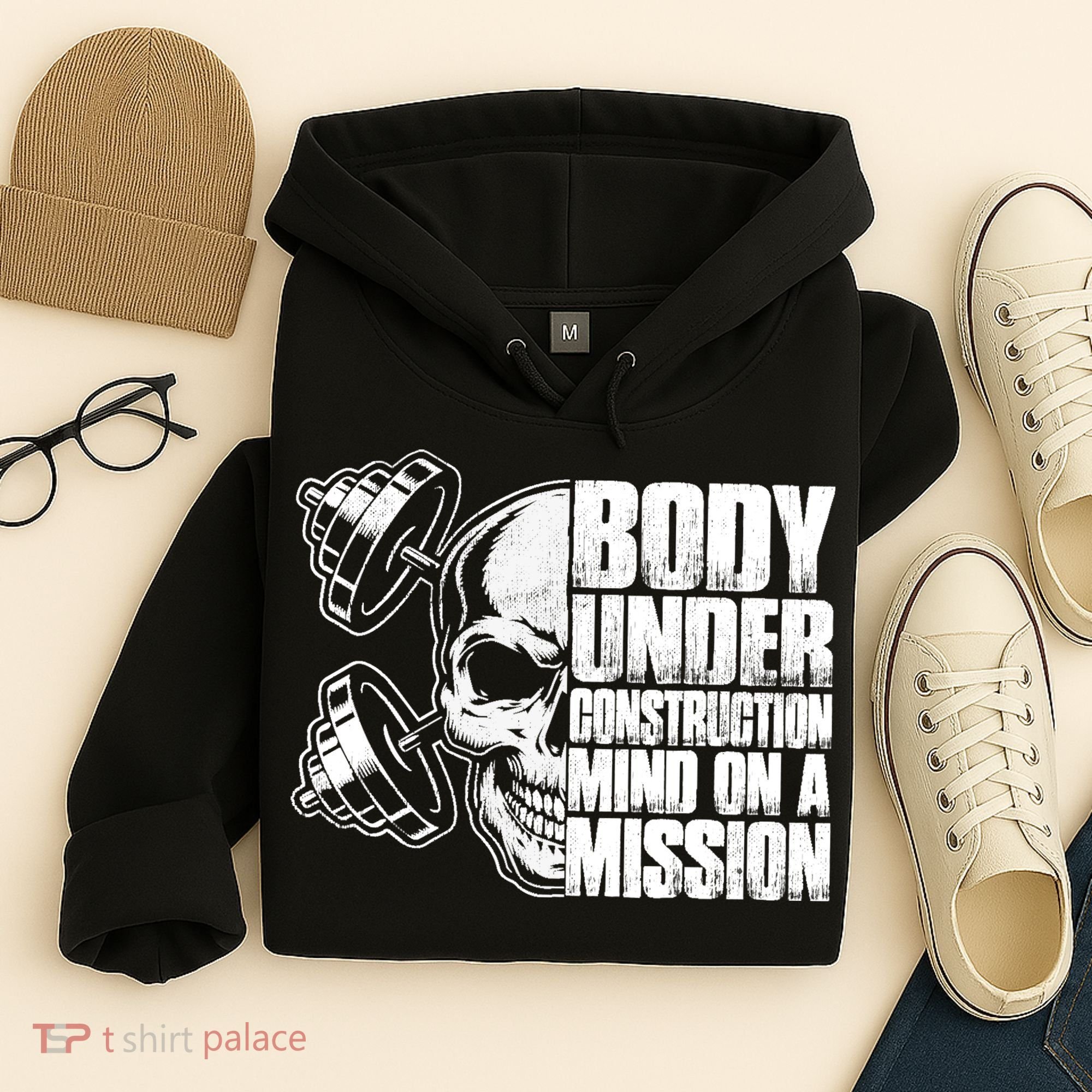 Body Under Construction Mind On A Mission Fitness Lovers Hoodie