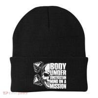 Body Under Construction Mind On A Mission Fitness Lovers Beanie thumb 0