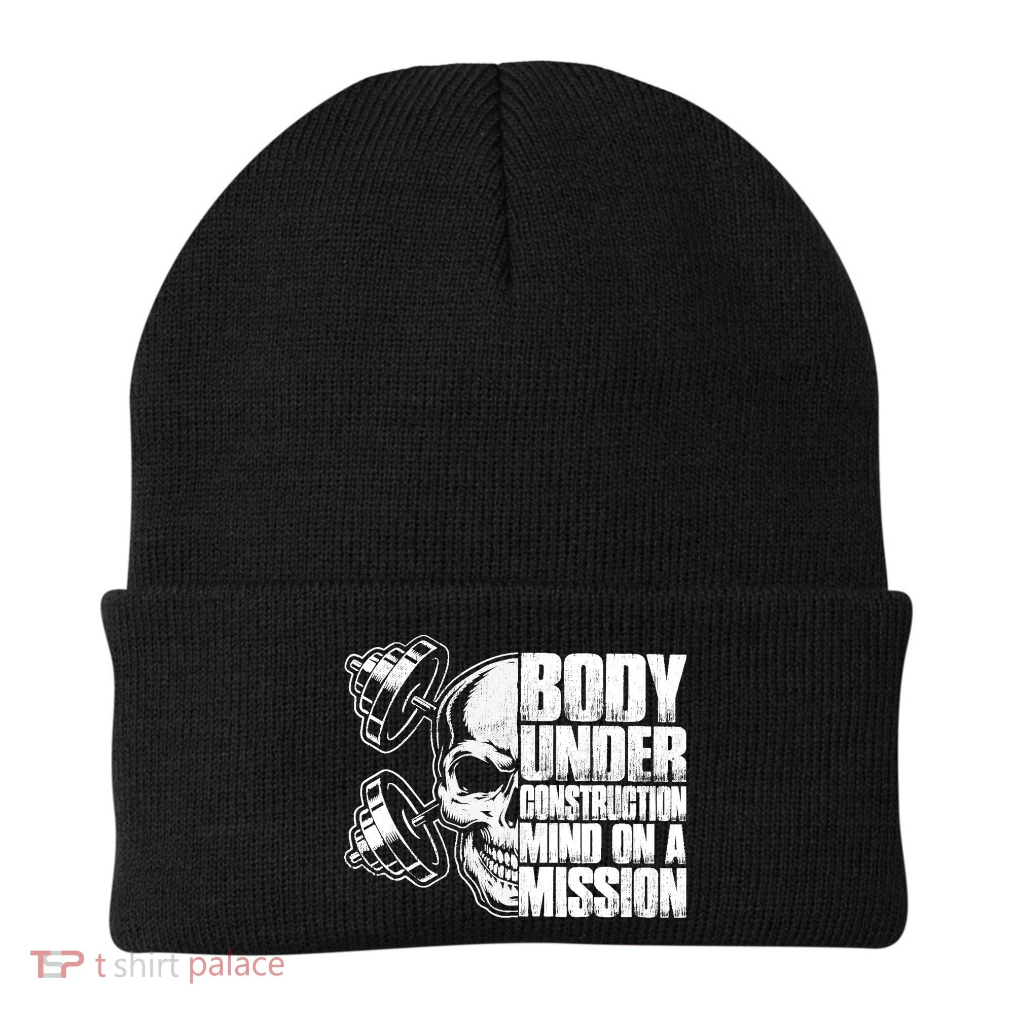 Body Under Construction Mind On A Mission Fitness Lovers Beanie