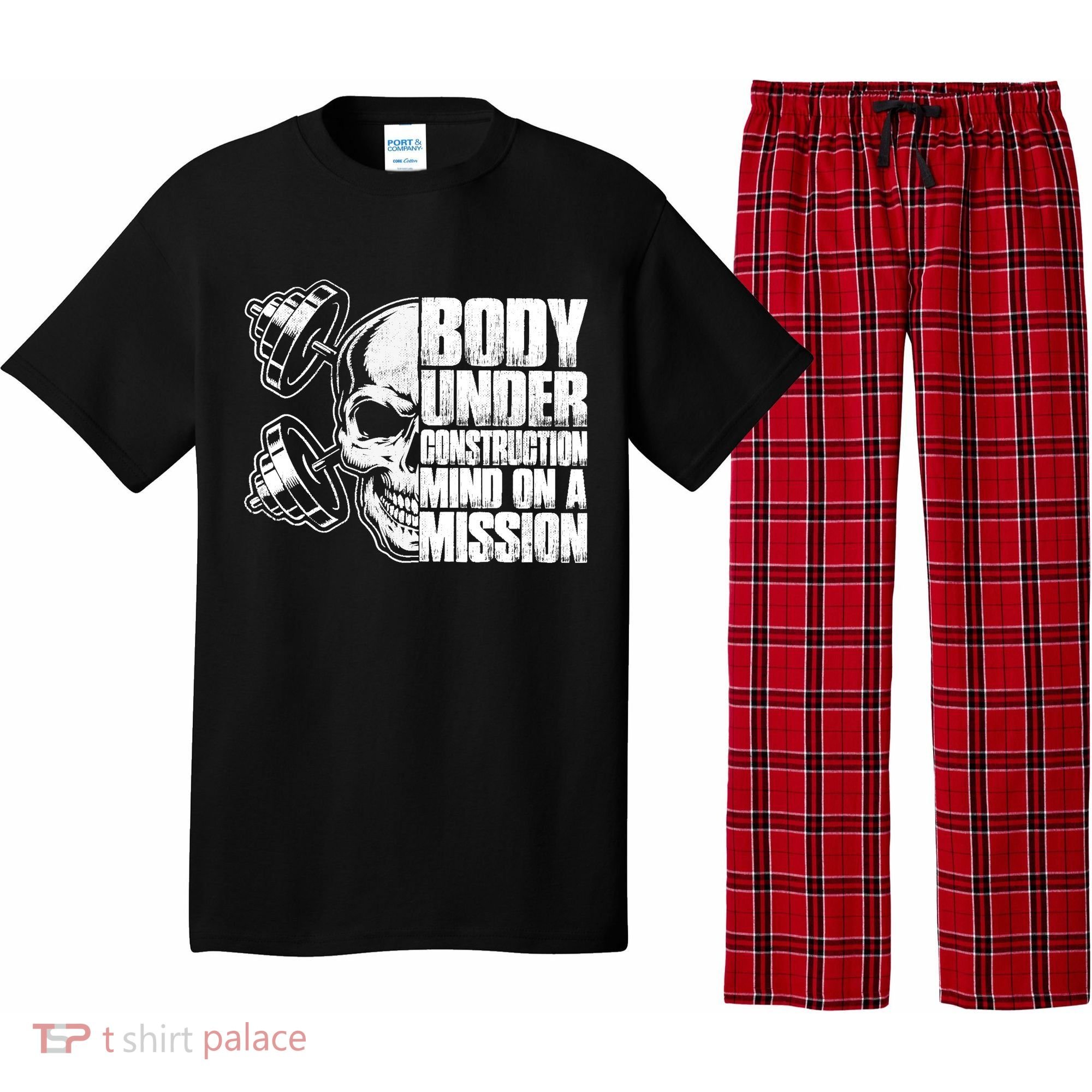 Body Under Construction Mind On A Mission Fitness Lovers Pajama Set