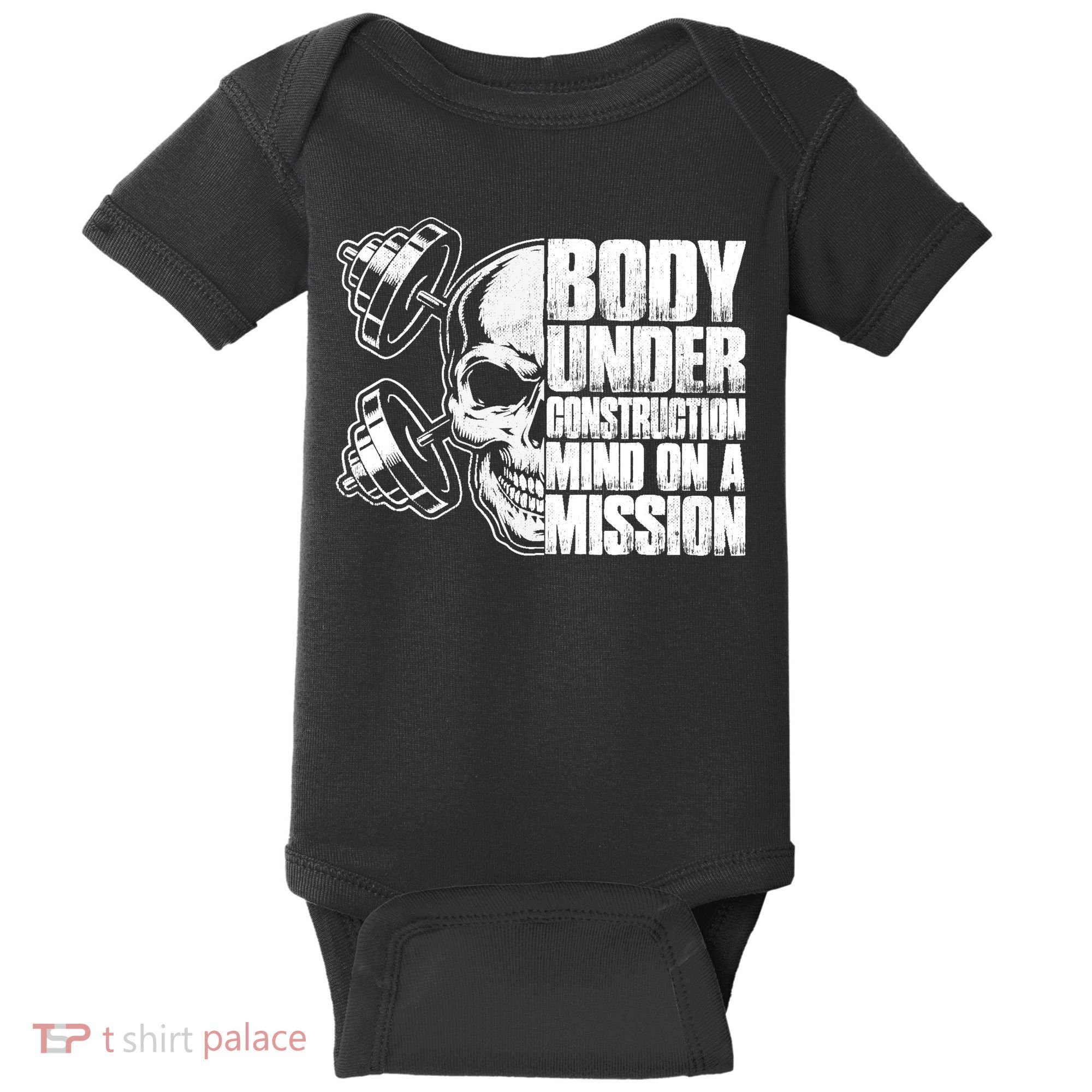Body Under Construction Mind On A Mission Fitness Lovers Baby Bodysuit