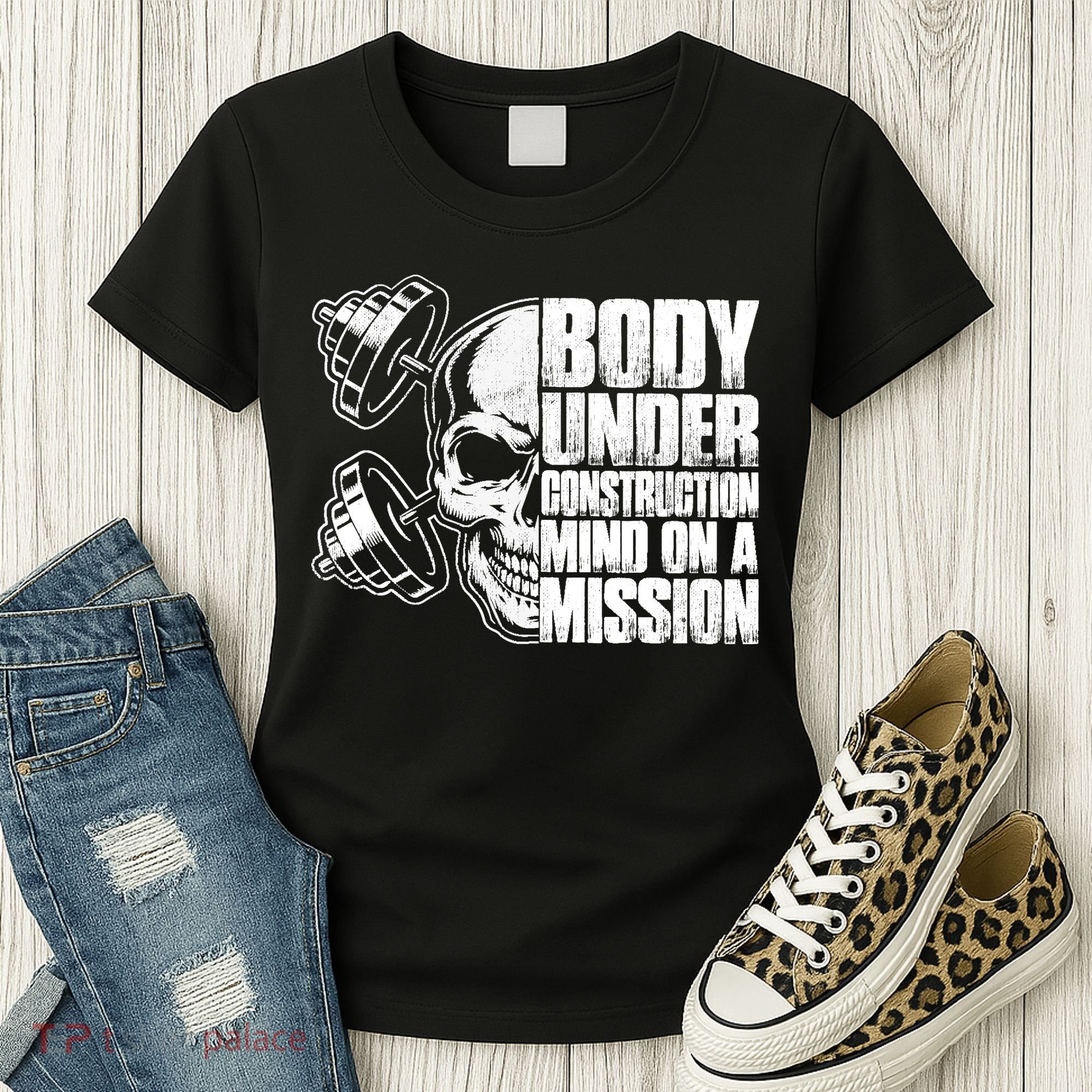 Body Under Construction Mind On A Mission Fitness Lovers Women's T-Shirt