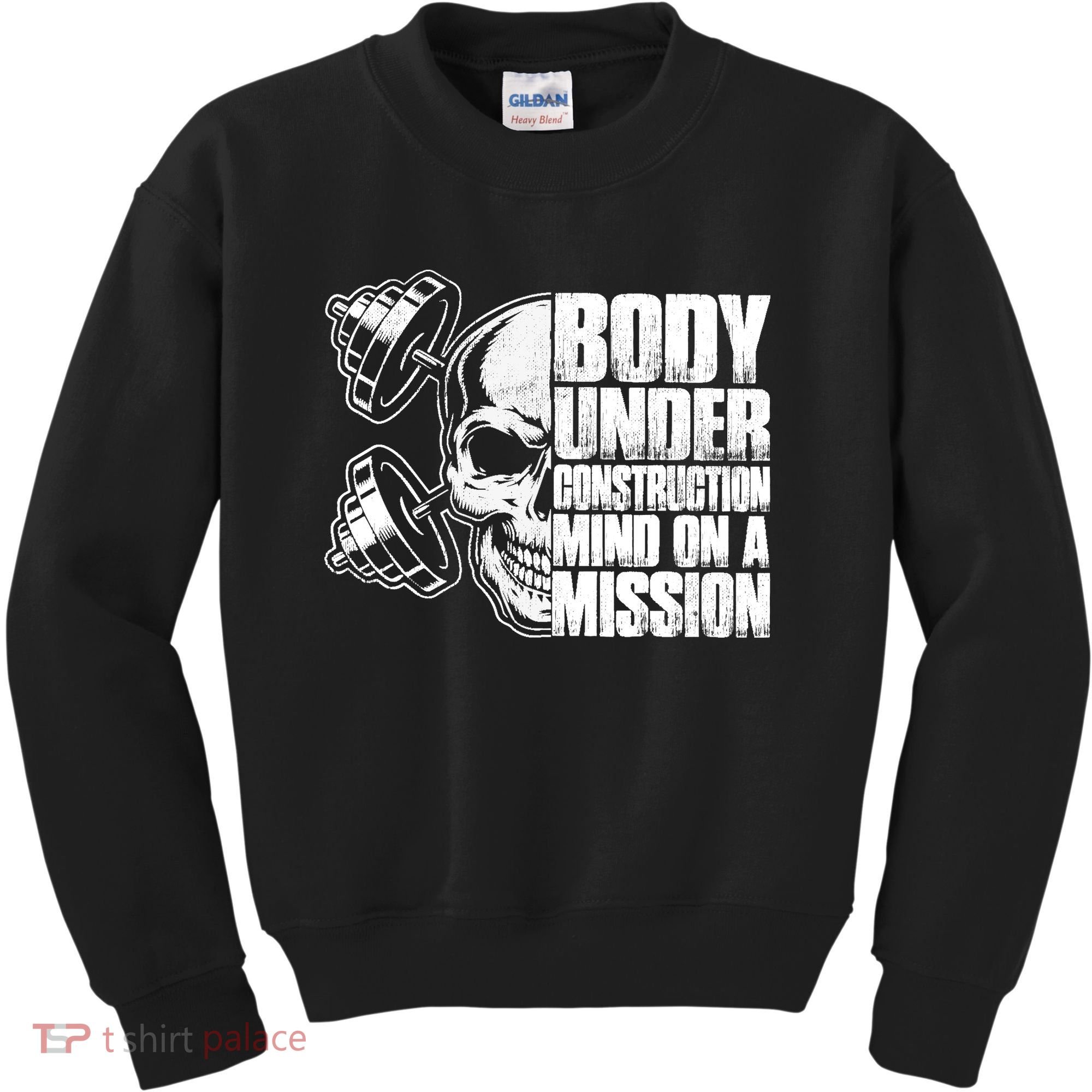 Body Under Construction Mind On A Mission Fitness Lovers Kids Sweatshirt