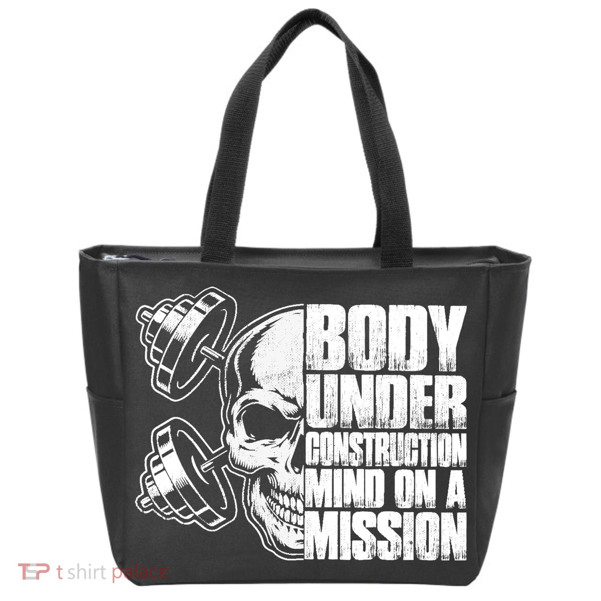 Body Under Construction Mind On A Mission Fitness Lovers Tote Bag