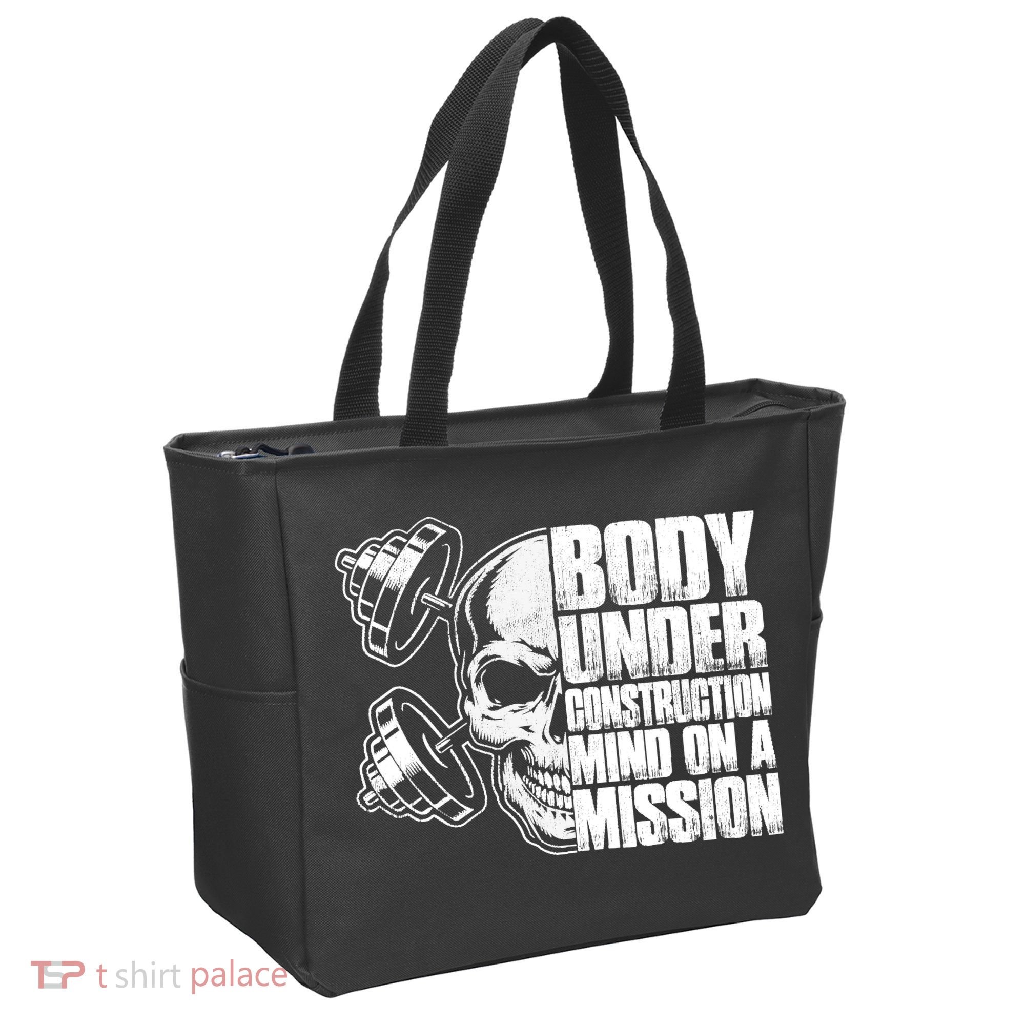 Body Under Construction Mind On A Mission Fitness Lovers Tote Bag
