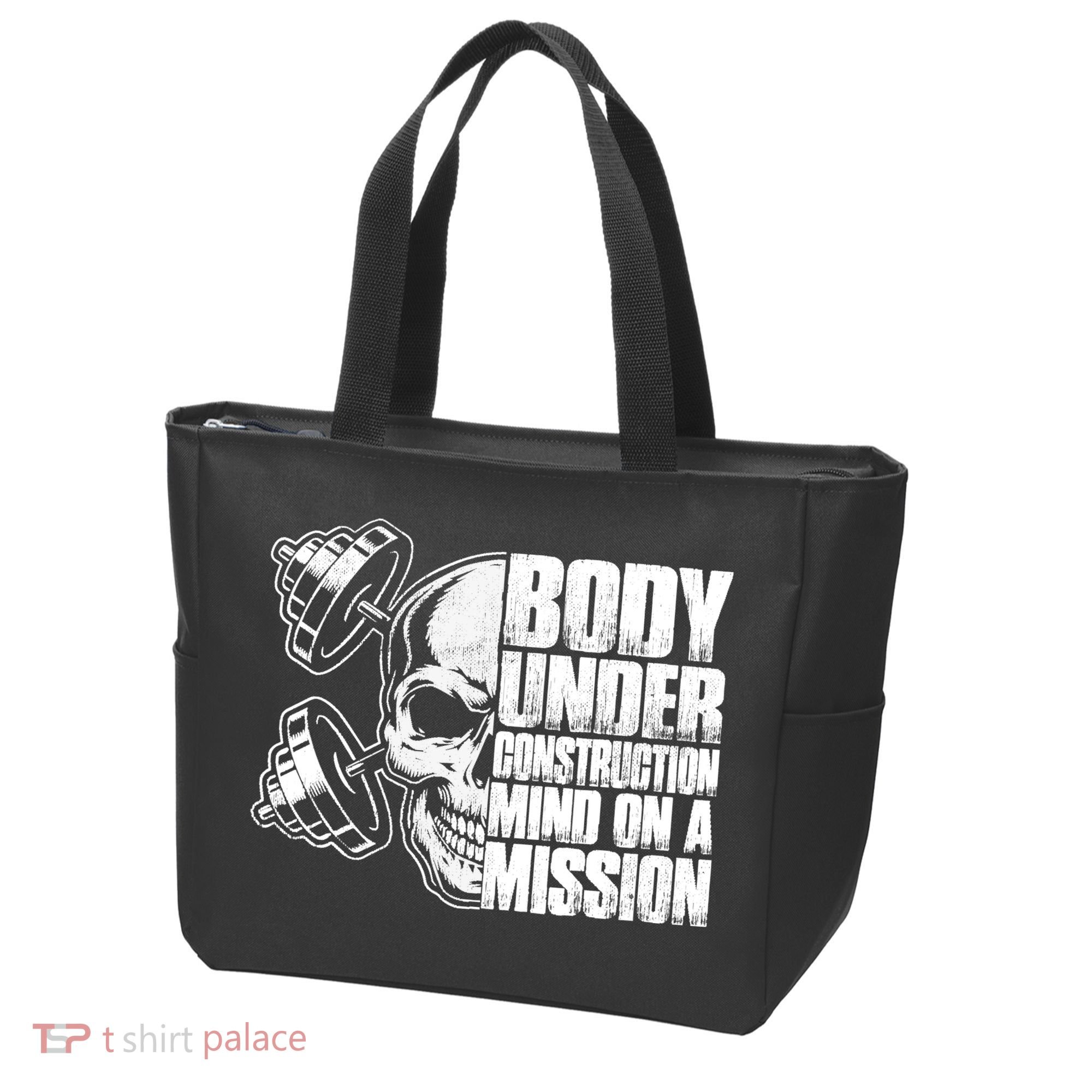 Body Under Construction Mind On A Mission Fitness Lovers Tote Bag