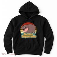 Become Ungovernable Cute Baby Hippo Moo Deng Funny Saying Hoodie thumb 0
