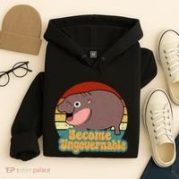 Become Ungovernable Cute Baby Hippo Moo Deng Funny Saying Hoodie thumb 4