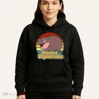 Become Ungovernable Cute Baby Hippo Moo Deng Funny Saying Hoodie thumb 5