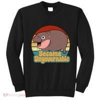 Become Ungovernable Cute Baby Hippo Moo Deng Funny Saying Sweatshirt thumb 0