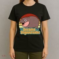 Become Ungovernable Cute Baby Hippo Moo Deng Funny Saying T-Shirt thumb 4