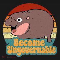 Become Ungovernable Cute Baby Hippo Moo Deng Funny Saying Women's Hoodie thumb 2
