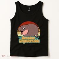 Become Ungovernable Cute Baby Hippo Moo Deng Funny Saying Tank Top thumb 2
