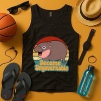 Become Ungovernable Cute Baby Hippo Moo Deng Funny Saying Tank Top thumb 4