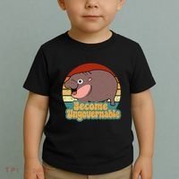 Become Ungovernable Cute Baby Hippo Moo Deng Funny Saying Toddler T-Shirt thumb 2
