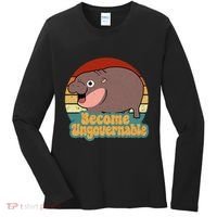 Become Ungovernable Cute Baby Hippo Moo Deng Funny Saying Women's Long Sleeve Shirt thumb 0