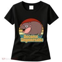 Become Ungovernable Cute Baby Hippo Moo Deng Funny Saying Women's T-Shirt thumb 0