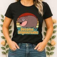Become Ungovernable Cute Baby Hippo Moo Deng Funny Saying Women's T-Shirt thumb 2