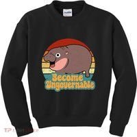 Become Ungovernable Cute Baby Hippo Moo Deng Funny Saying Kids Sweatshirt thumb 0