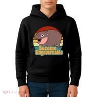 Become Ungovernable Cute Baby Hippo Moo Deng Funny Saying Kids Hoodie thumb 4