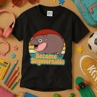 Become Ungovernable Cute Baby Hippo Moo Deng Funny Saying Kids T-Shirt thumb 3