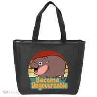 Become Ungovernable Cute Baby Hippo Moo Deng Funny Saying Tote Bag thumb 0
