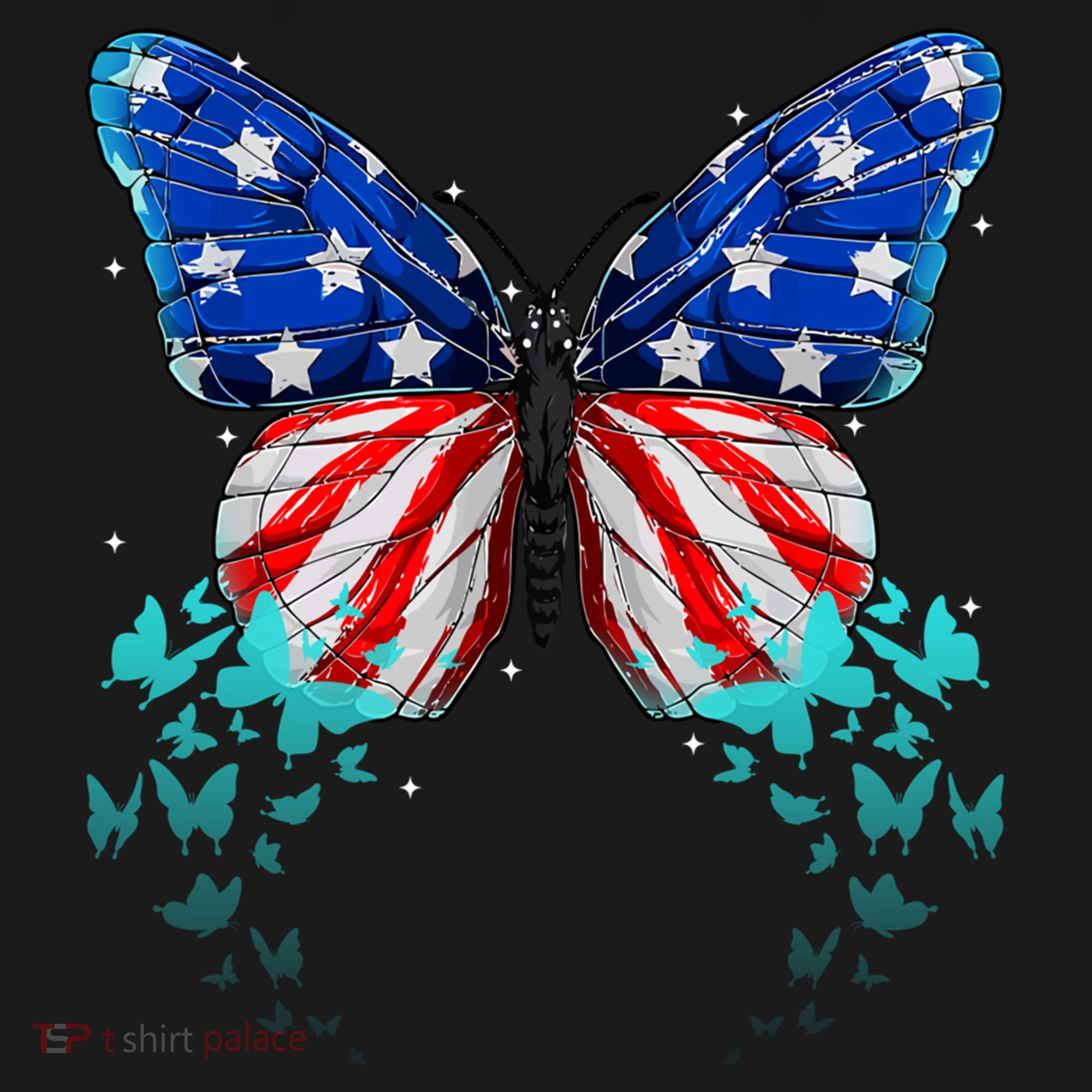 Butterfly Usa Cute 4th Of July Funny America Flag Gift Women's Hoodie