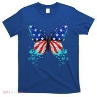Butterfly Usa Cute 4th Of July Funny America Flag Gift T-Shirt thumb 0