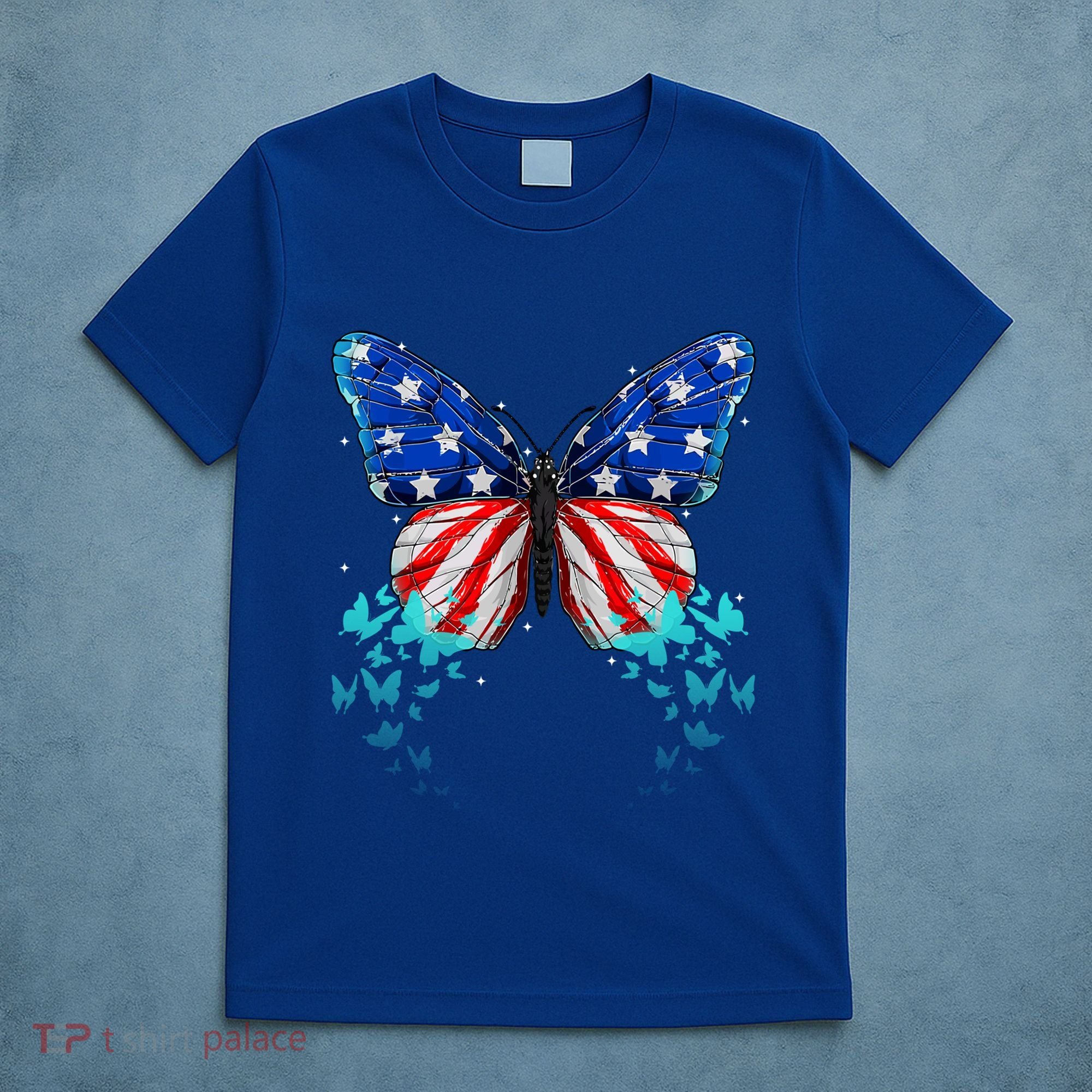 Butterfly Usa Cute 4th Of July Funny America Flag Gift T-Shirt