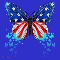 Butterfly Usa Cute 4th Of July Funny America Flag Gift T-Shirt thumb 7
