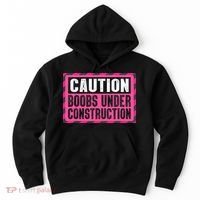Boobs Under Construction Mastectomy Breast Cancer Warrior Hoodie thumb 0