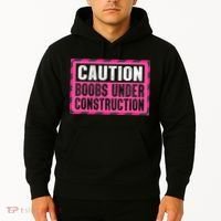Boobs Under Construction Mastectomy Breast Cancer Warrior Hoodie thumb 2