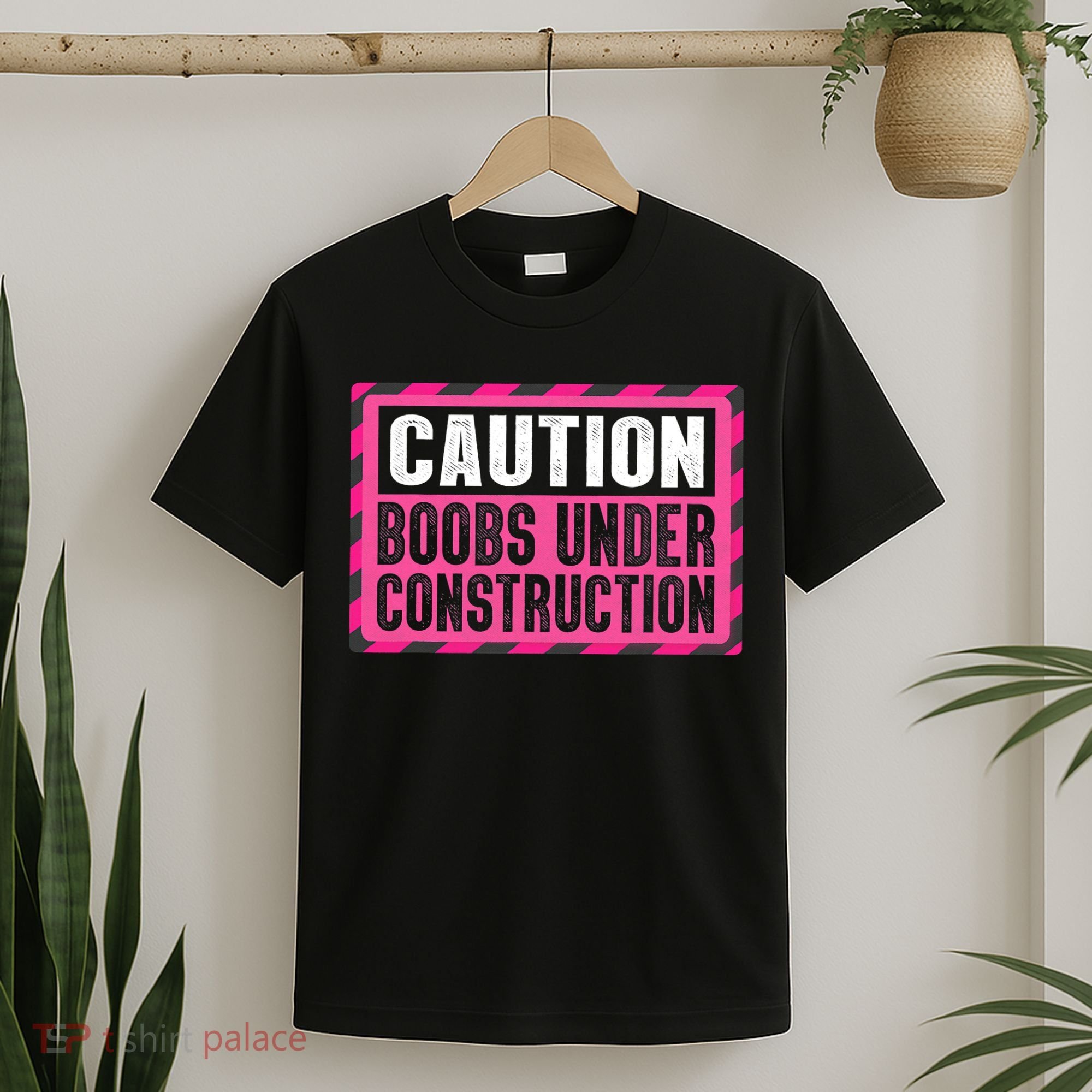 Boobs Under Construction Mastectomy Breast Cancer Warrior T-Shirt
