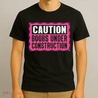 Boobs Under Construction Mastectomy Breast Cancer Warrior T-Shirt thumb 3