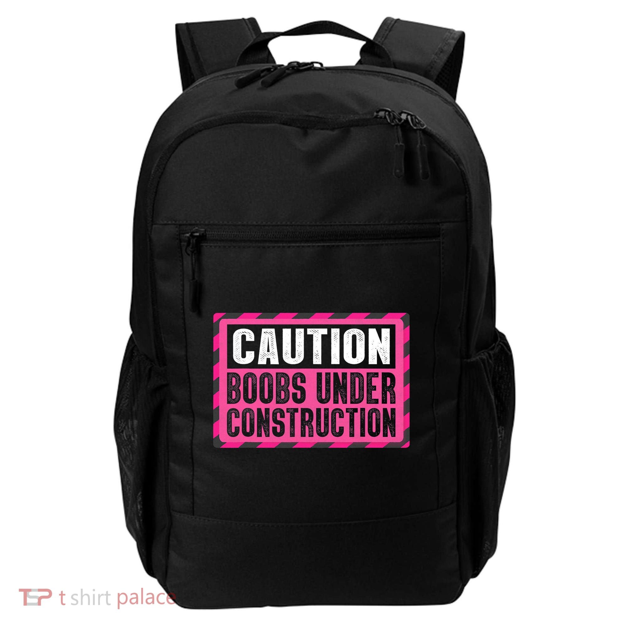 Boobs Under Construction Mastectomy Breast Cancer Warrior Backpack