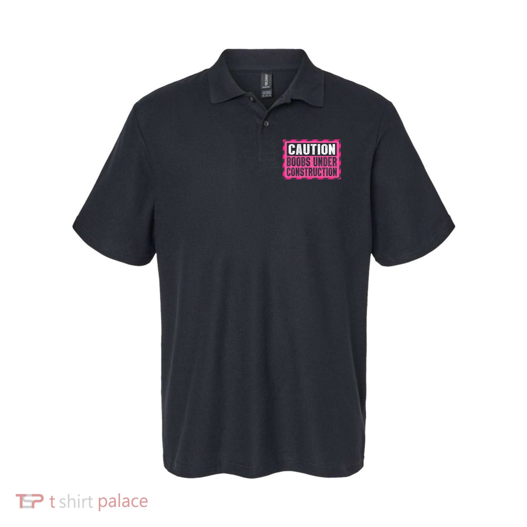 Boobs Under Construction Mastectomy Breast Cancer Warrior Polo