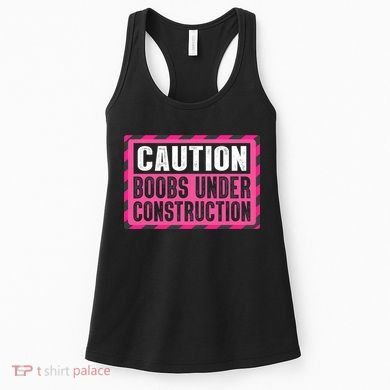 Boobs Under Construction Mastectomy Breast Cancer Warrior Women's Tank Top