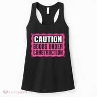 Boobs Under Construction Mastectomy Breast Cancer Warrior Women's Tank Top thumb 0