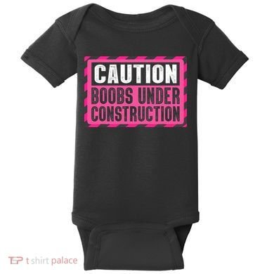 Boobs Under Construction Mastectomy Breast Cancer Warrior Baby Bodysuit