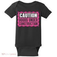 Boobs Under Construction Mastectomy Breast Cancer Warrior Baby Bodysuit thumb 0
