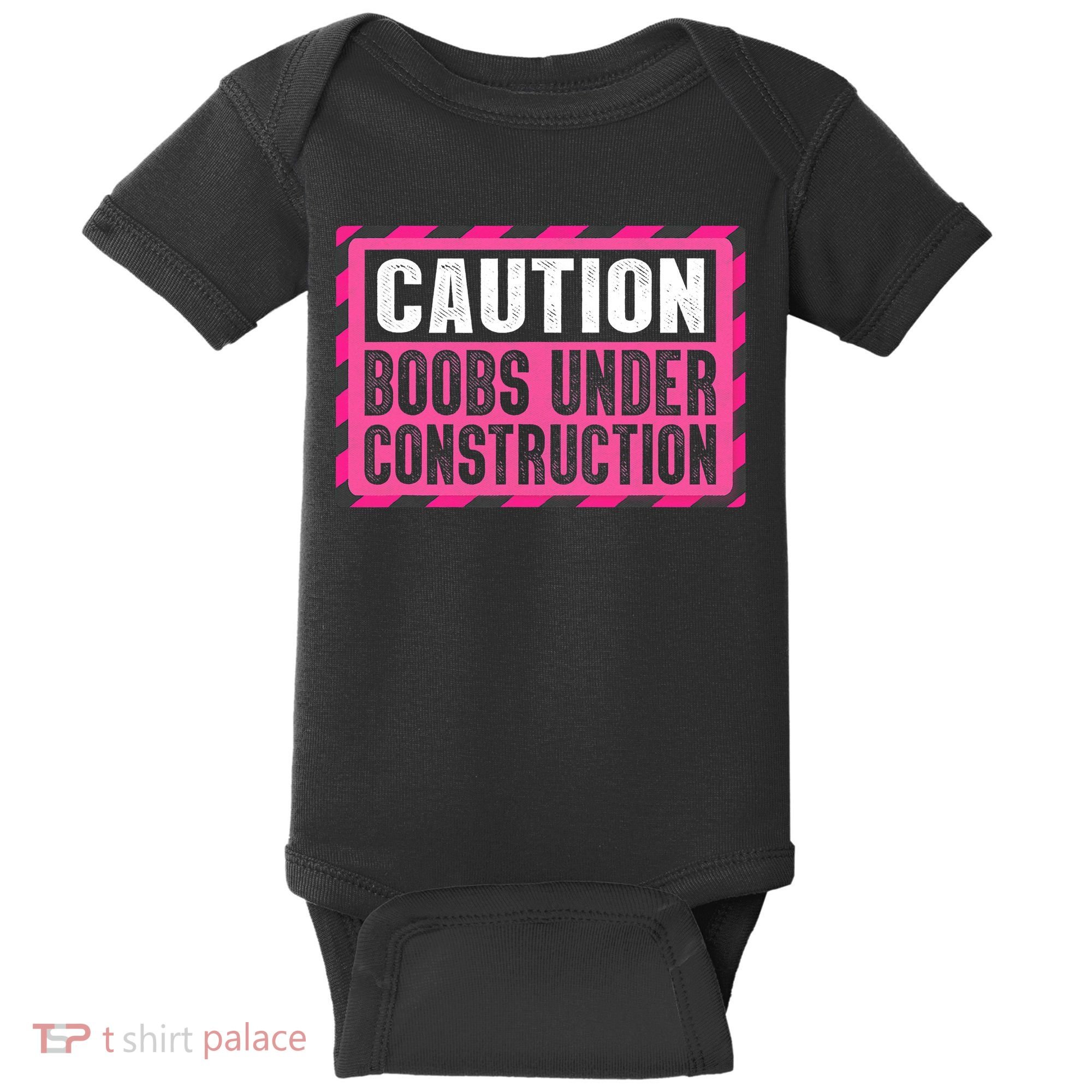 Boobs Under Construction Mastectomy Breast Cancer Warrior Baby Bodysuit