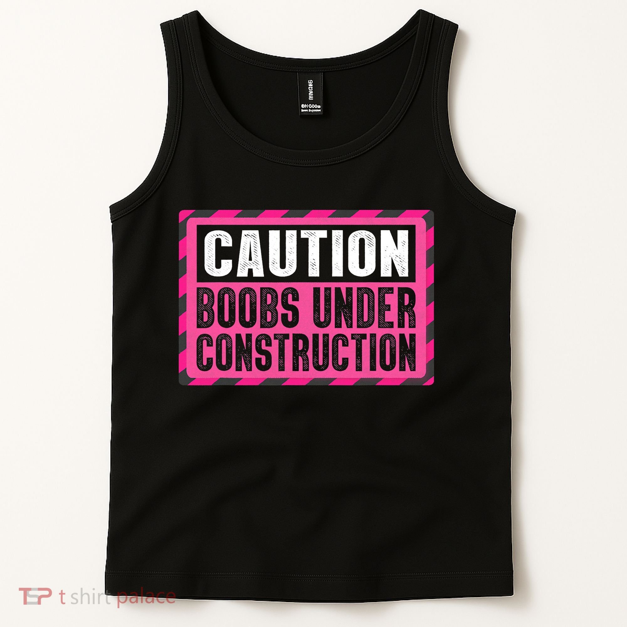 Boobs Under Construction Mastectomy Breast Cancer Warrior Tank Top