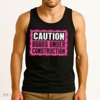 Boobs Under Construction Mastectomy Breast Cancer Warrior Tank Top thumb 3