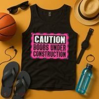 Boobs Under Construction Mastectomy Breast Cancer Warrior Tank Top thumb 4
