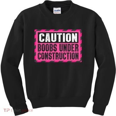 Boobs Under Construction Mastectomy Breast Cancer Warrior Kids Sweatshirt