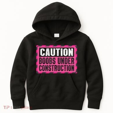 Boobs Under Construction Mastectomy Breast Cancer Warrior Kids Hoodie