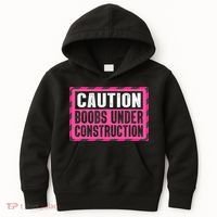 Boobs Under Construction Mastectomy Breast Cancer Warrior Kids Hoodie thumb 0