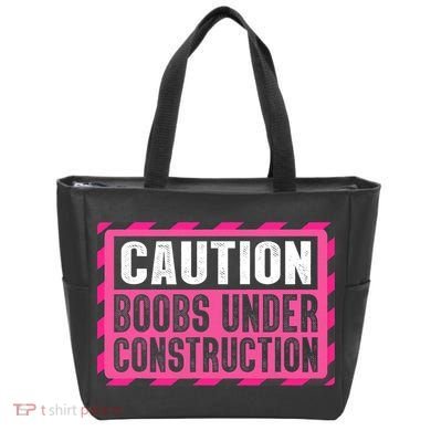 Boobs Under Construction Mastectomy Breast Cancer Warrior Tote Bag