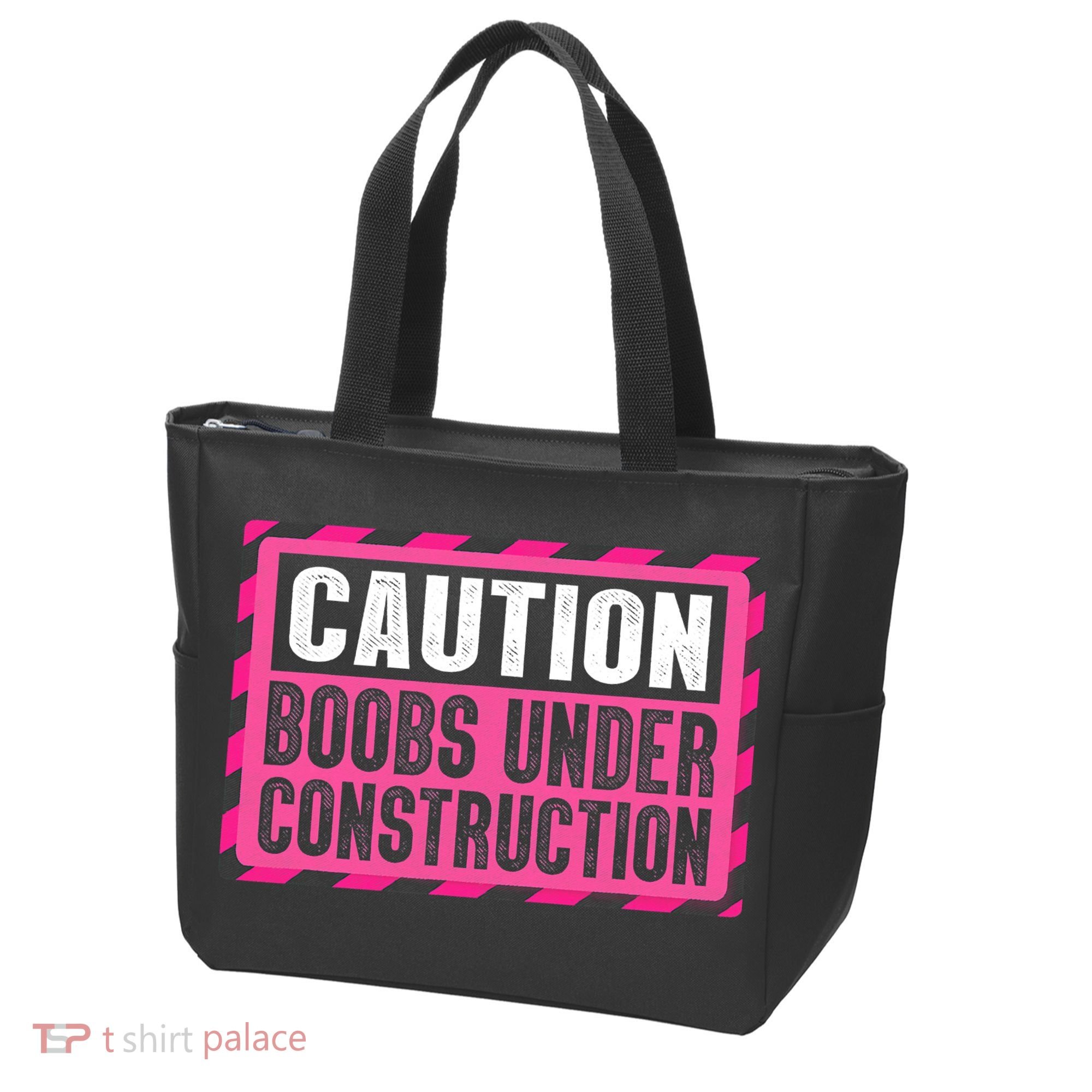 Boobs Under Construction Mastectomy Breast Cancer Warrior Tote Bag