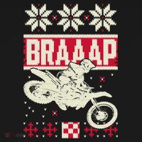 Braaap Ugly Christmas sweater motocross dirt bike Apron thumb 3